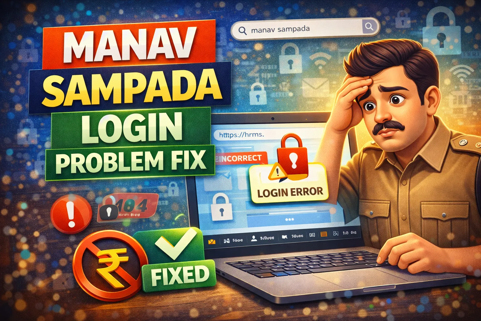 manav sampada login problem fix