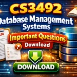 CS3492 Database Management Systems Important Questions