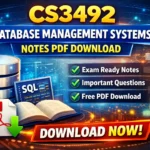 CS3492 Database Management Systems Notes