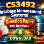 CS3492 Database Management Systems Question Papers
