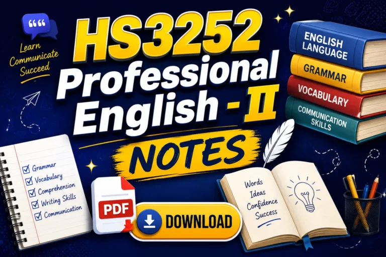 HS3252 Professional English - II Notes