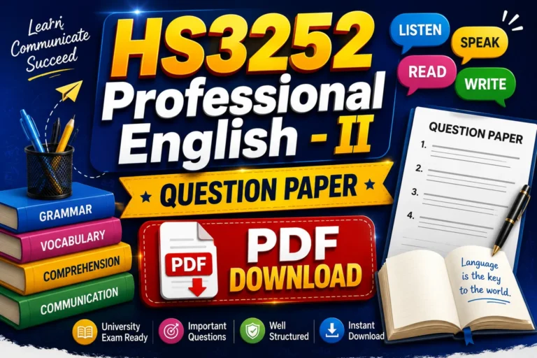 HS3252 Professional English - II Question Paper