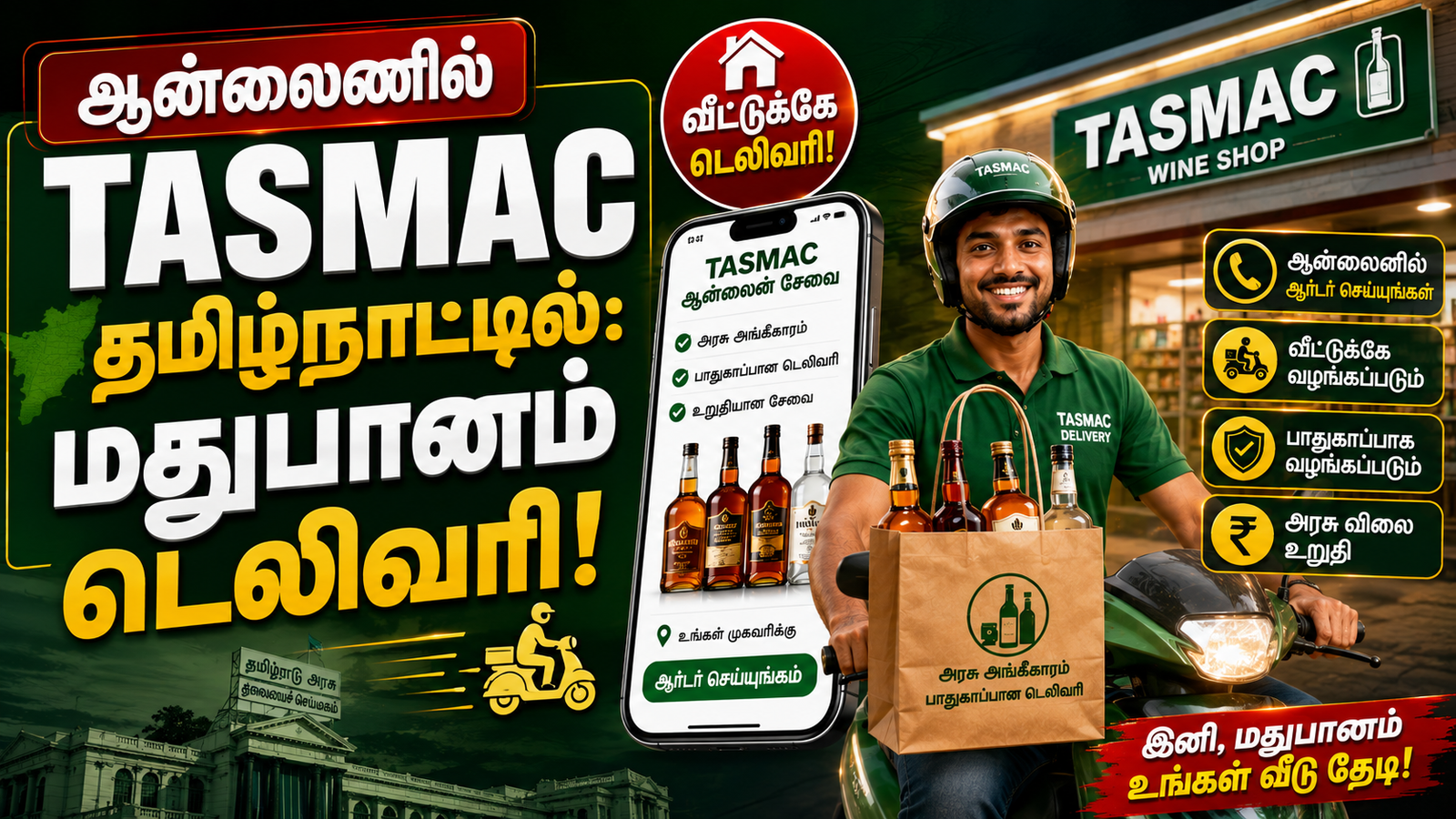 Online TASMAC in Tamil Nadu: Liquor Delivery